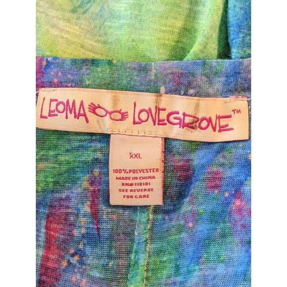Leoma Lovegrove Hummingbird Art Top Womens XXL Colorful Atsy Blue - Picture 8 of 9